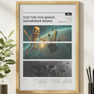 Tun Tun Tun Tun Sahur Funny Meme Poster,Brainrot Memes,Meme Posters,Shark With Shoes Meme,Stupid Gift,Movie Poster,Italian Brainrot
