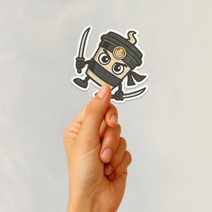 Capuchino Assassino Meme Sticker, Brainrot Memes, Internet Humor, Tiktok Meme, Stupid Gift, Italian Brainrot, Brainrot, Shark in Shoes