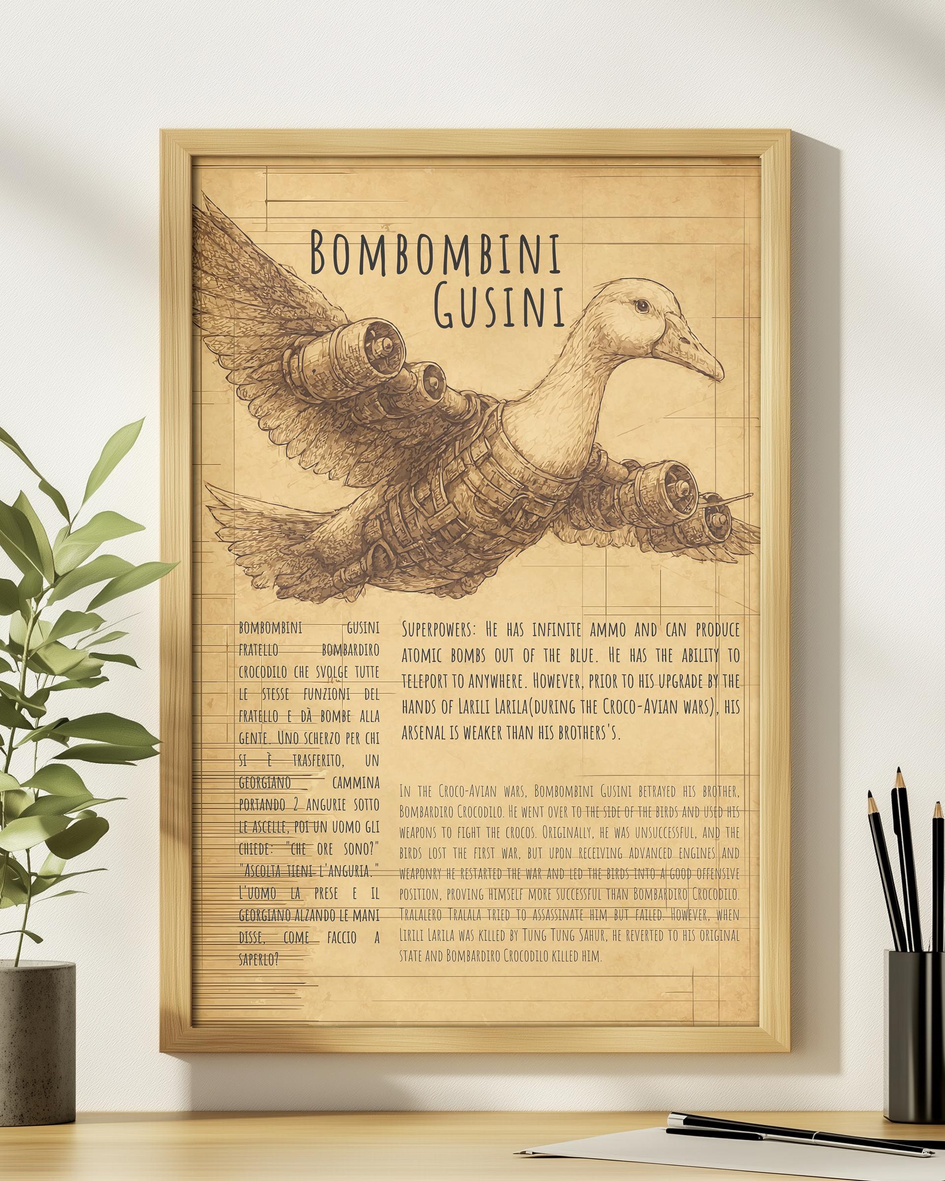 Bombombini Gusini Brain Rot Meme Poster, Brainrot Memes, Meme Posters, Gusini Meme, Stupid Gifts, Social Media Viral, Italian Brainrot