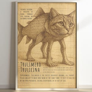 Framed Trulimero Trulicina Brain Rot Meme Poster, Brainrot Memes, Meme Posters, Cat Meme, Stupid Gifts, Social Media Viral, Italian Brainrot