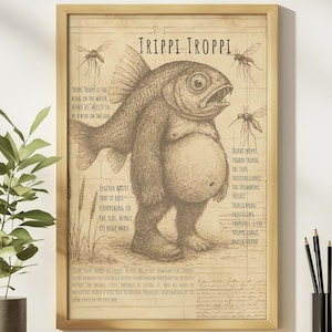 Trippi Troppi Brain Rot Meme Poster, Brainrot Memes,Meme Posters,Fish Meme, Stupid Gifts,Social Media Viral, Italian Brainrot, Friends Gifts
