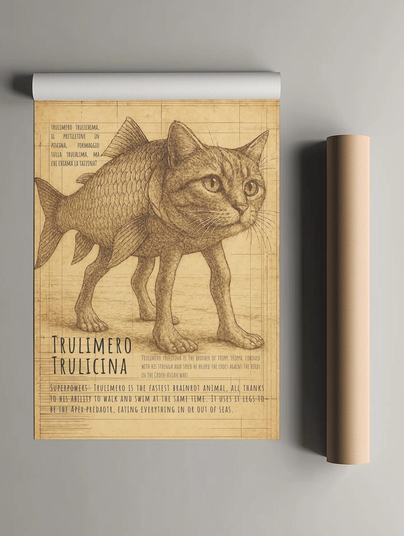 Trulimero Trulicina Brain Rot Meme Poster, Brainrot Memes, Meme Posters ...