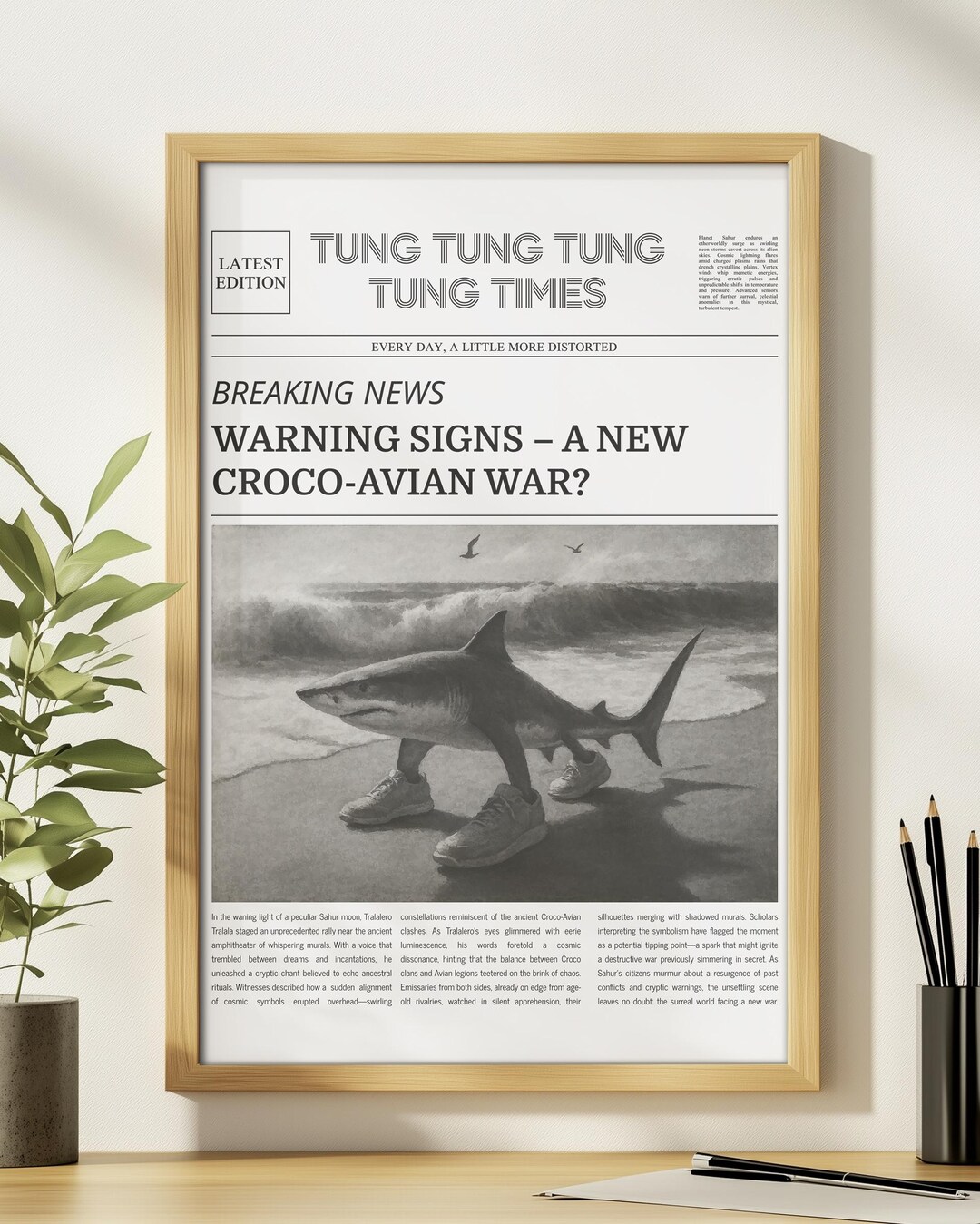 Tralalero Tralala Funny Shark Meme Poster,brainrot Memes,meme Posters