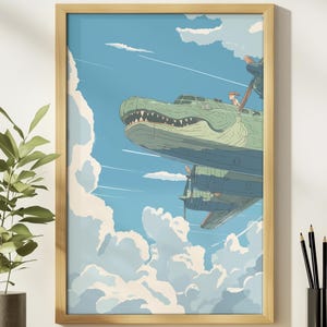 Bombardino Crocodillo Brainrot Meme Poster, Brainrot Memes, Meme Posters, Italian Brainrot, Studio Ghibli Poste, Ghibli Poster, Stupid Gifts