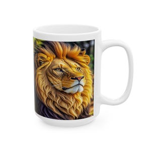 Majestic Lion Ceramic Mug - Unique Animal Lover Gift, Coffee Cup, Jungle Decor, Tea Mug, Nature Inspired