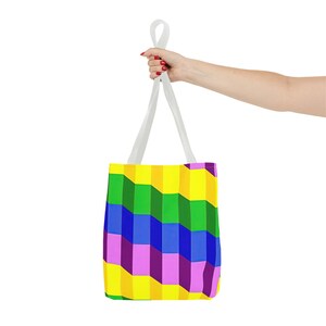 Lebendige Geometrische Tragetasche, Bunte Einkaufstasche, Umweltfreundliche Tragetasche, Strandtasche, Lustiges Geschenk für jeden Anlass
