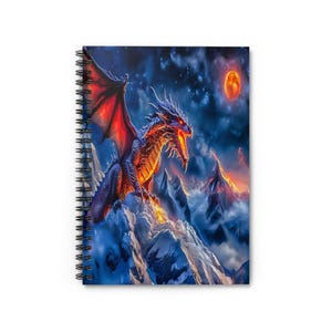 Majestic Dragon Spiral Notebook - Ruled Line, Fantasy Journal, Art Notebook, Gift for Writers, Dragon Lover Gift