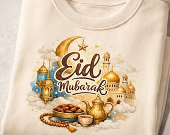 Eid Mubarak PNG,Islamic Sublimation Design,Moon Mosque Clipart, Muslim Holiday Digital Download