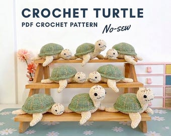 Crochet Turtle Pattern Amigurumi PDF | Easy Beginner Friendly Stuffed Baby Animal Plushie Download