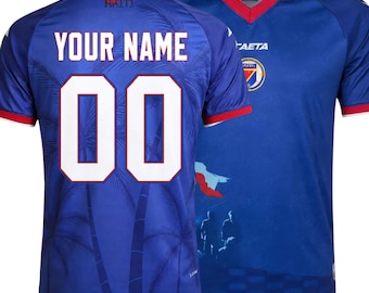 Custom Haiti Football Jersey – Blue World Cup Supporter Shirt, Fan Edition Name Number
