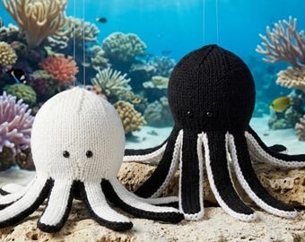 Oscar & Oprah the Octopus Knit Pattern, 2-in-1 Amigurumi Octopus Digital Download, Seamless Sea Creature Knitting Pattern PDF