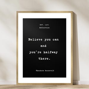Theodore Roosevelt Quote Wall Art - Minimalist Typewriter Famous Quote Poster - Motivation Quote - Trendy Quote Art Print Digital Download