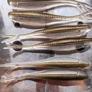 Soft Plastic 4-inch Split Tail Jerk Bait Fishing Lures