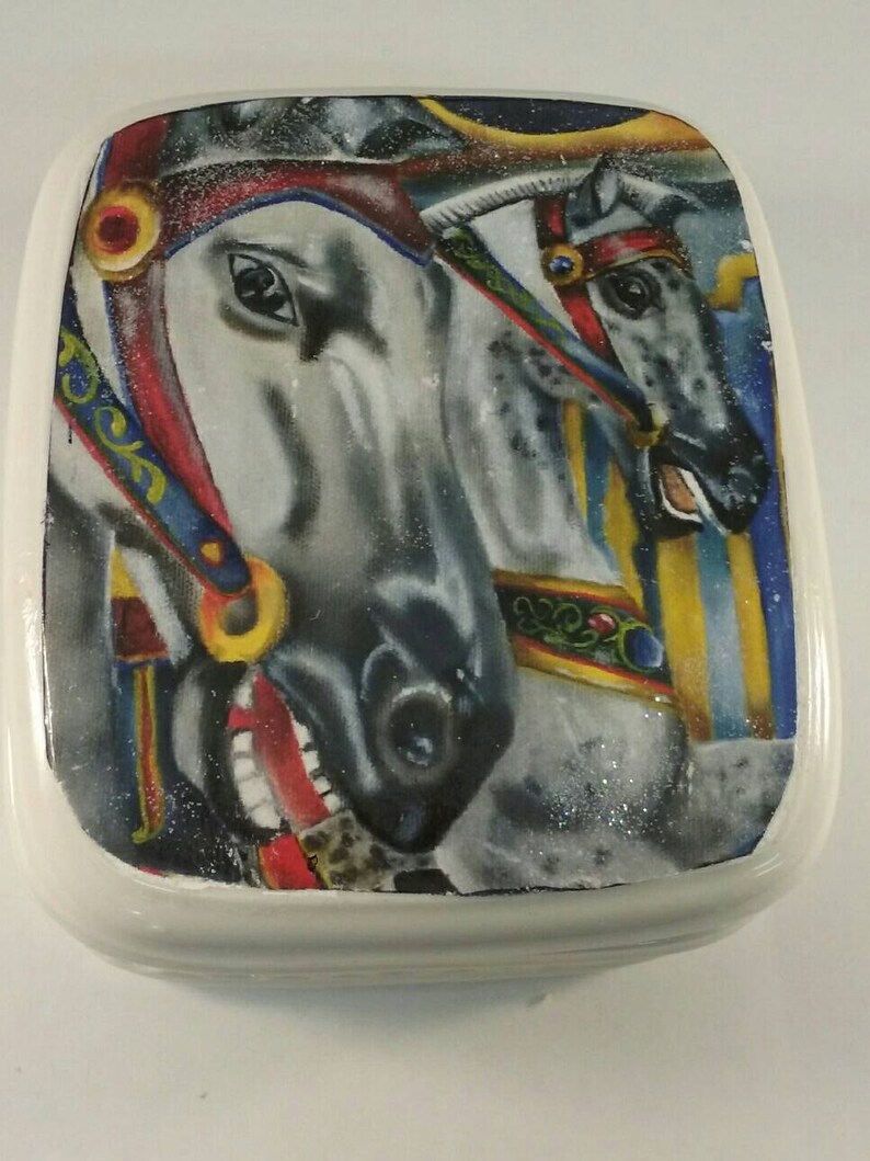 Painted Horse Box/ Horse Jewelry Box/ Carousel Horse Box/ Etsy