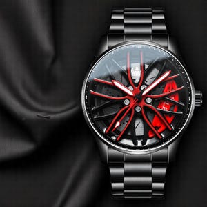 Men's Luxury Wheel Watch – Sport Car Rim-Inspired Design, Waterproof Quartz Wristwatch
