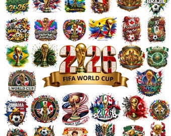 Pack Coupe du Monde de la FIFA 2026 PNG | Clipart football football, graphismes de la coupe du monde, modèles de stade, fichiers pour sublimation sport, téléchargement immédiat