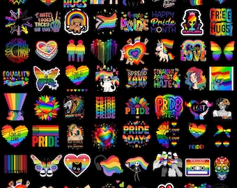 Ensemble PNG LGBTQ, Clipart fierté, arc-en-ciel Png, Love Is Love Png, graphiques du mois de la fierté, conception par sublimation, téléchargement immédiat