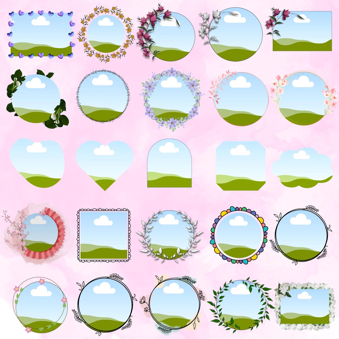 250+ Canva Frames Bundle, Editable Photo Frames, Aesthetic Shapes, Drag ...