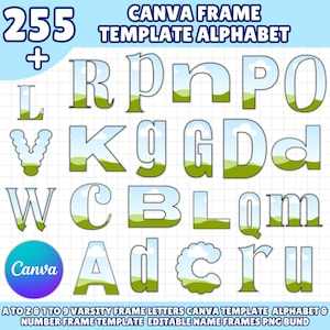 Canva Alphabet Frame Template | Editable A–Z Letter Frames Bundle | Canva Template + PNG SVG Files | Custom Monogram Frame  Instant Download