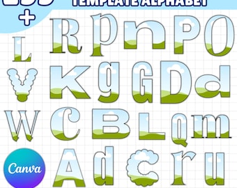 de cadre alphabet canva | Lot de cadres lettres de A à Z modifiables | Modèle Canva + Fichiers PNG SVG | Cadre monogramme personnalisé à téléchargement immédiat