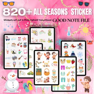 All Seasons Digital Stickers Bundle: Pre-Cropped Planner Decorations (Digital Download)