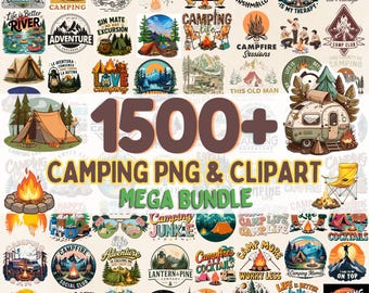 Camping Png Bundle 1500+ Camping Clipart Outdoor Adventure Png Campfire Sublimation Hiking Graphics Digital Download