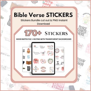 Bibel-Vers-Aufkleber: Christliche Goodnotes PNG-Aufkleber (Digitaler Download)
