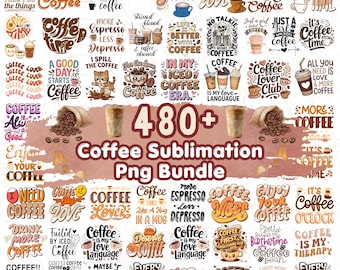 Coffee PNG Bundle, Coffee Clipart, Coffee Lover PNG, Cute Coffee Cup PNG, Barista Clipart, Coffee Sublimation, Instant Download