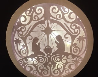 SVG - Lighted Nativity Shadow Box Ornament - Cricut Explore, Maker, JoyX, Venture, Silhouette