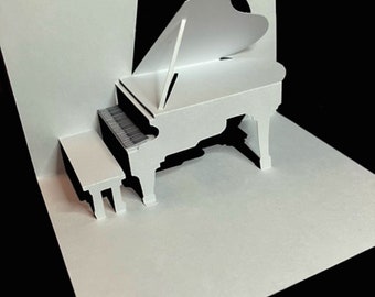 Fichier SVG - carte pop up piano à queue - projet DIY - Cricut Explore, Maker, JoyX, Venture, Silhouette