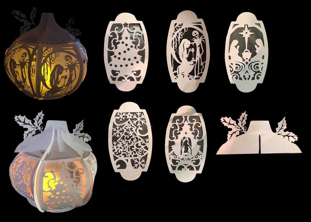 SVG Interchangeable Christmas Panels and Topper for the Pumpkin Light