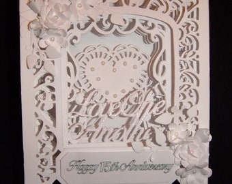 SVG File - Wedding/Anniversary 3D Tunnel Card - Cricut Explore, Maker, Venture, JoyX, Silhouette