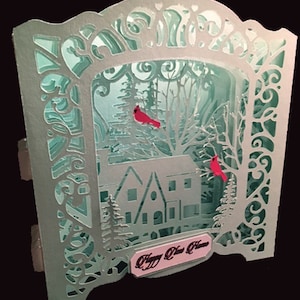 Fichier SVG - nouvelle maison - ou Noël - carte tunnel 3D - Cricut Explore, Maker, Venture, Silhouette