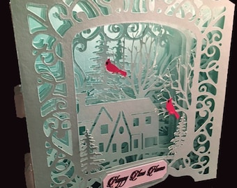 SVG File - New Home - or Christmas - 3D Tunnel Card - Cricut Explore, Maker, Venture, Silhouette