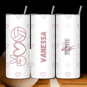 Personalized Volleyball Tumbler Gift Png Wrap for 20 Oz Skinny Tumbler – Sport Volleyball Girl Tumbler Sublimation Design Digital Download