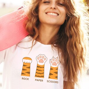 Rock Paper Scissors Cat Paws tshirt, Tee Gift Cat Mom, Gift For Cat Lovers, Funny Rock Paper Scissors Shirt, Cute Paws Tshirt, Perfect Gift
