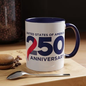 USA 250 Years Independence Mug, USA Pr, Patriotic Vintage Distressed Flag Coffee Mug, 1776 2026 American Anniversary Gift, History Drinkware
