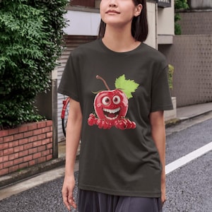 Vintage Happy Cherry Shirt, Cherry Tee, Food lover gift, Cherry Lover Gift, Retro Cherry Shirt, Cherries Tee, Fruit tshirt, Summer Shirt