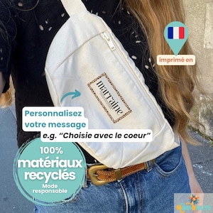 Banane personnalisée marraine Sac ceinture écoresponsable Idée cadeau marraine annonce requiree minimalistyczne et stylée