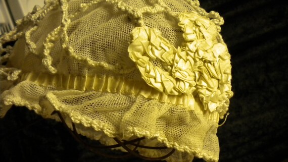 Night bonnet antique Ribbon Work and Crochet (FFs… - image 2