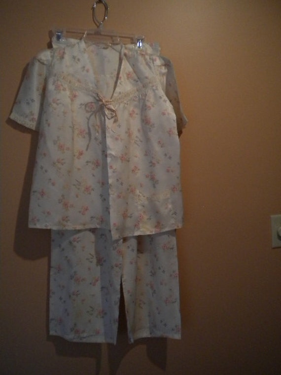 Silk like SOFT vintage 1940s rose pajamas (FFs113… - image 2