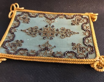 Calling Card holder with bronze and gold beading (FFs1077a)