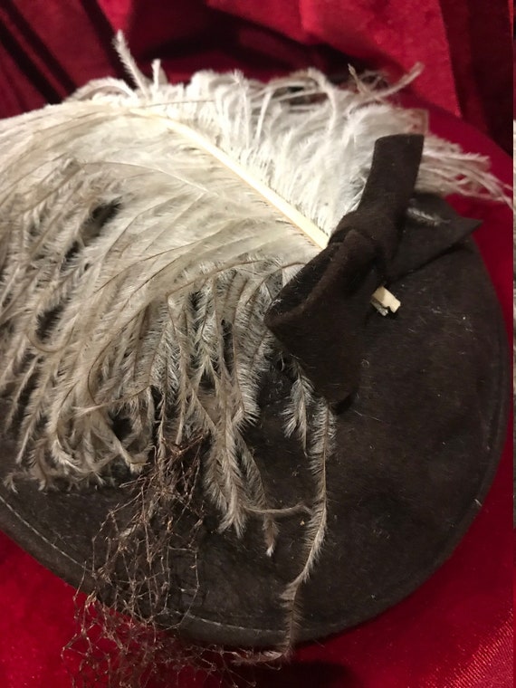 Ostrich Feather Felt Hat  (FFs5244) - image 1
