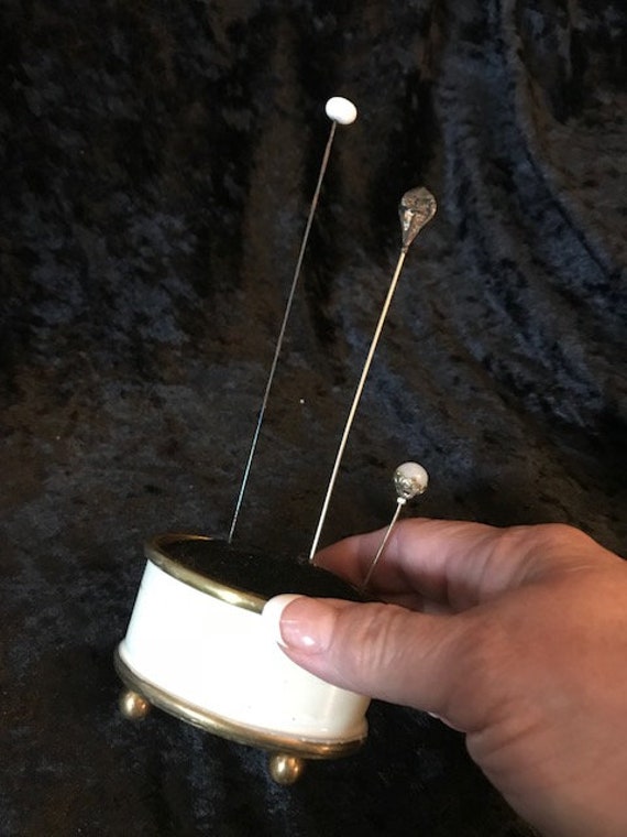 Hat Pin Holder with 3 vintage hat pin/stick pins FFs5208 Etsy