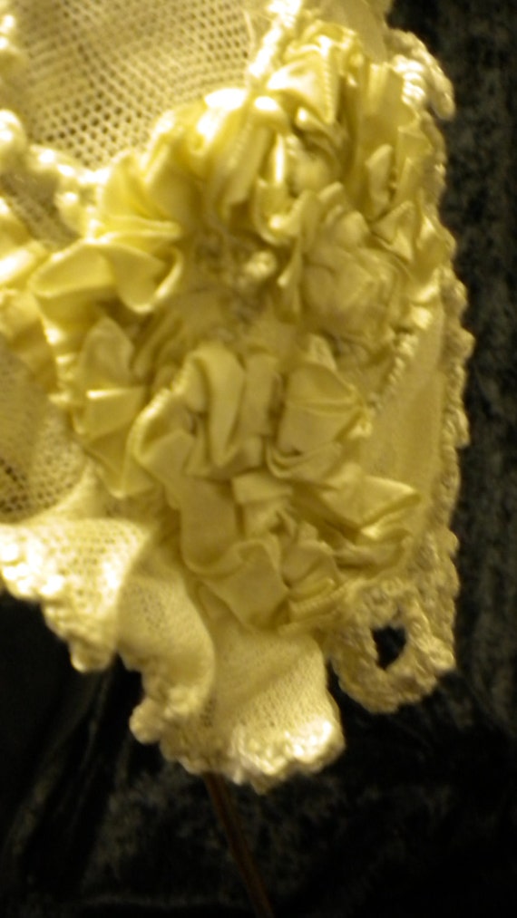 Night bonnet antique Ribbon Work and Crochet (FFs… - image 3