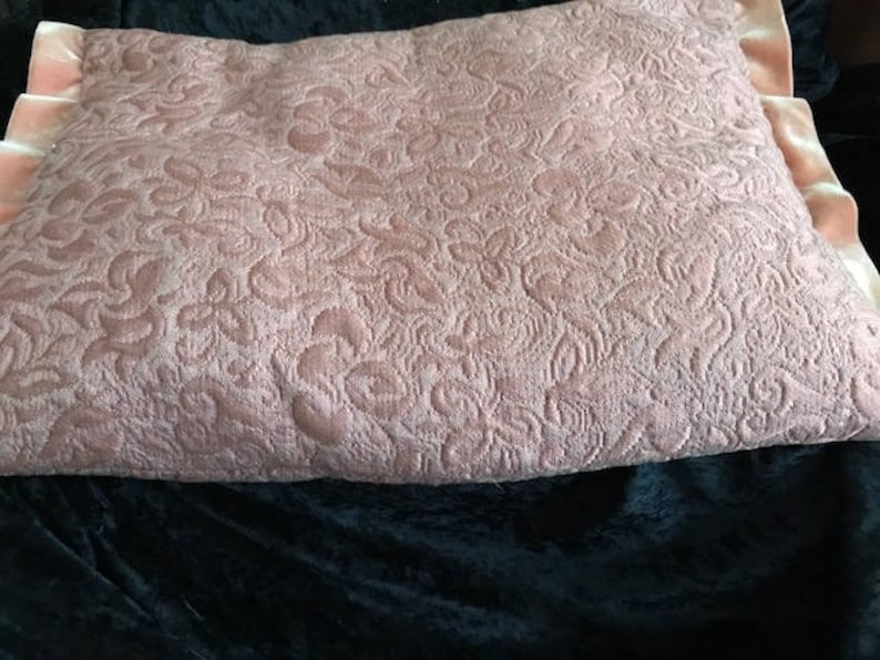 Peach Boudoir Pillow With Ruched Satin Band and Pretty Purple Etsy