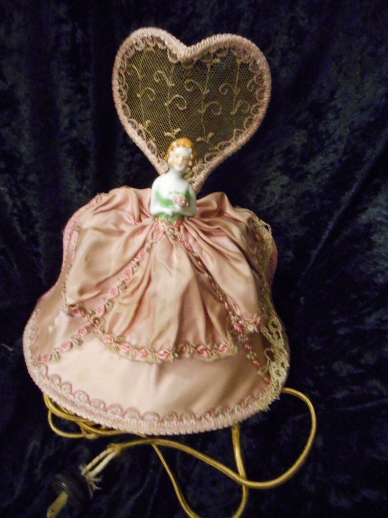 Doll Lamp Headboard Antique With Embroidery Rose Chain and - Etsy