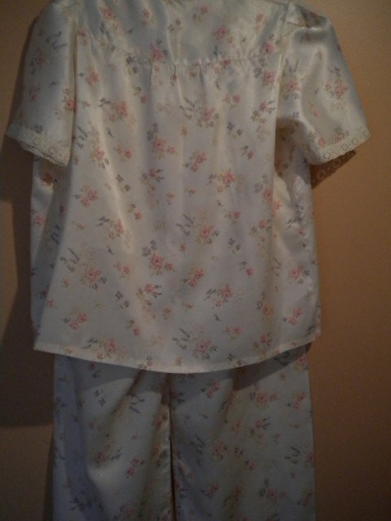 Silk like SOFT vintage 1940s rose pajamas (FFs113… - image 5