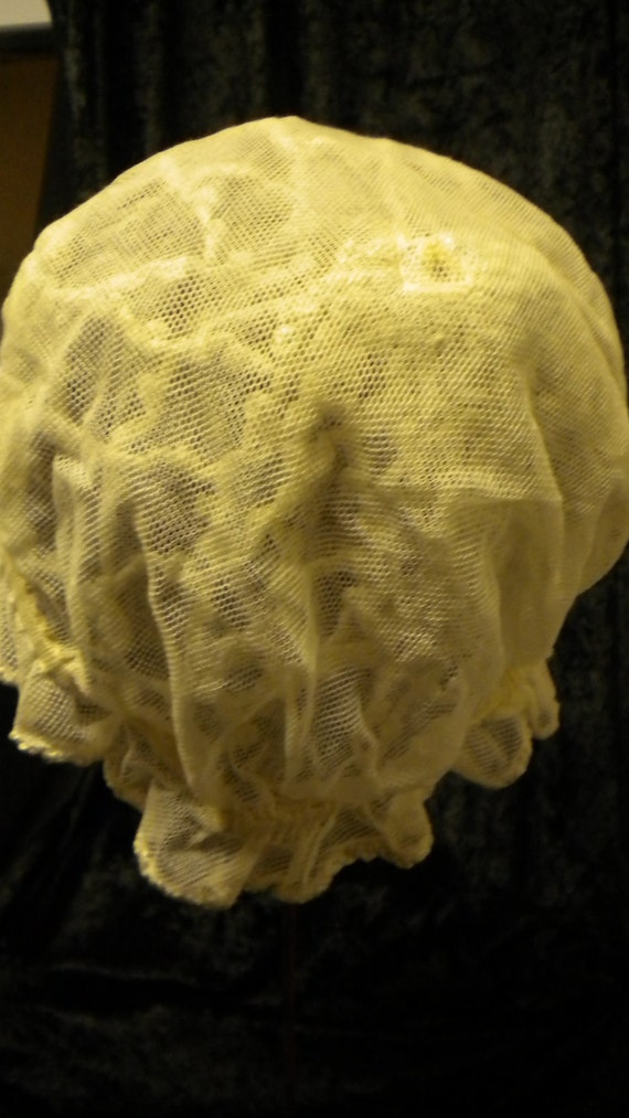 Night bonnet antique Ribbon Work and Crochet (FFs… - image 5