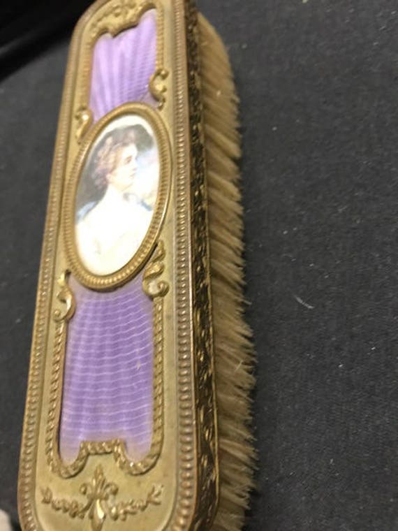 Antique Hair Brush Lady S Boudoir Hair Care Embossed Metal Etsy